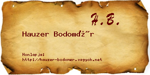 Hauzer Bodomér névjegykártya